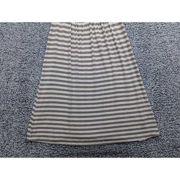 Boston Proper Knot Front V Neck Dress Womens S Knee Length Striped Casual Gray - Picture 4 of 12